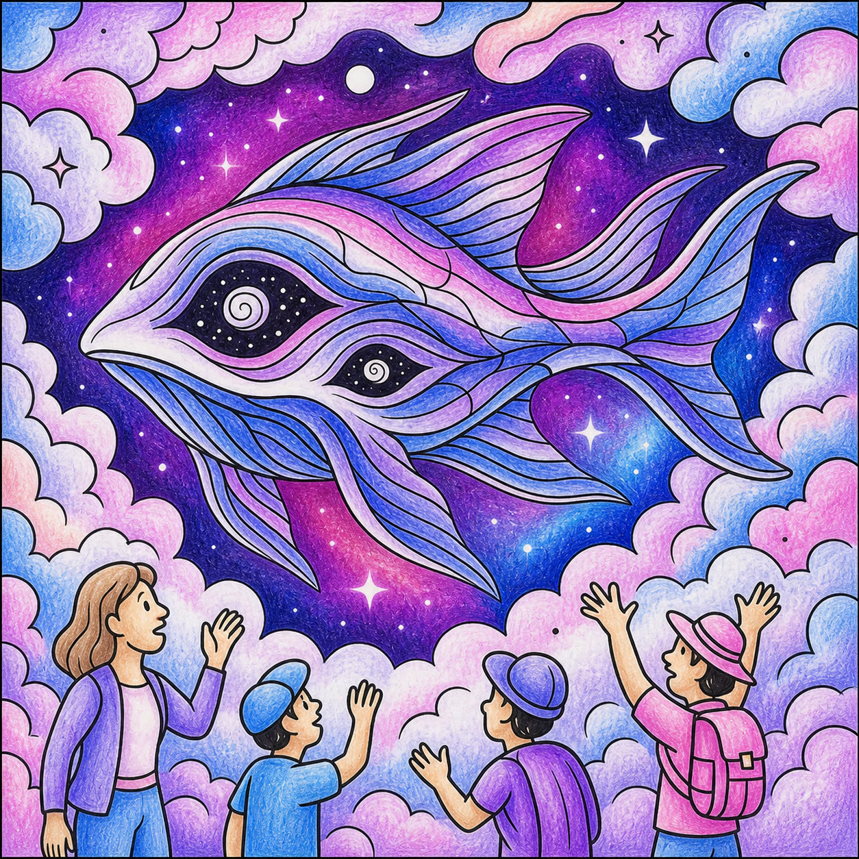 B, inspiración coloreada de Cosmic Bloom