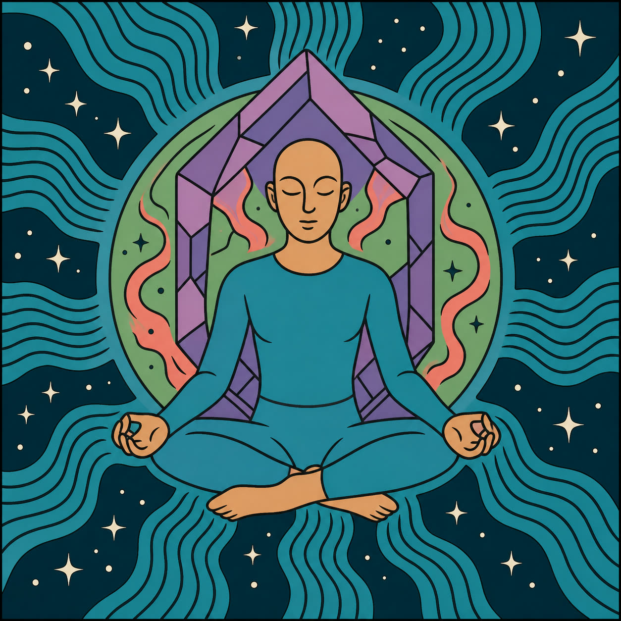 A, inspiración coloreada de Cosmic Bloom