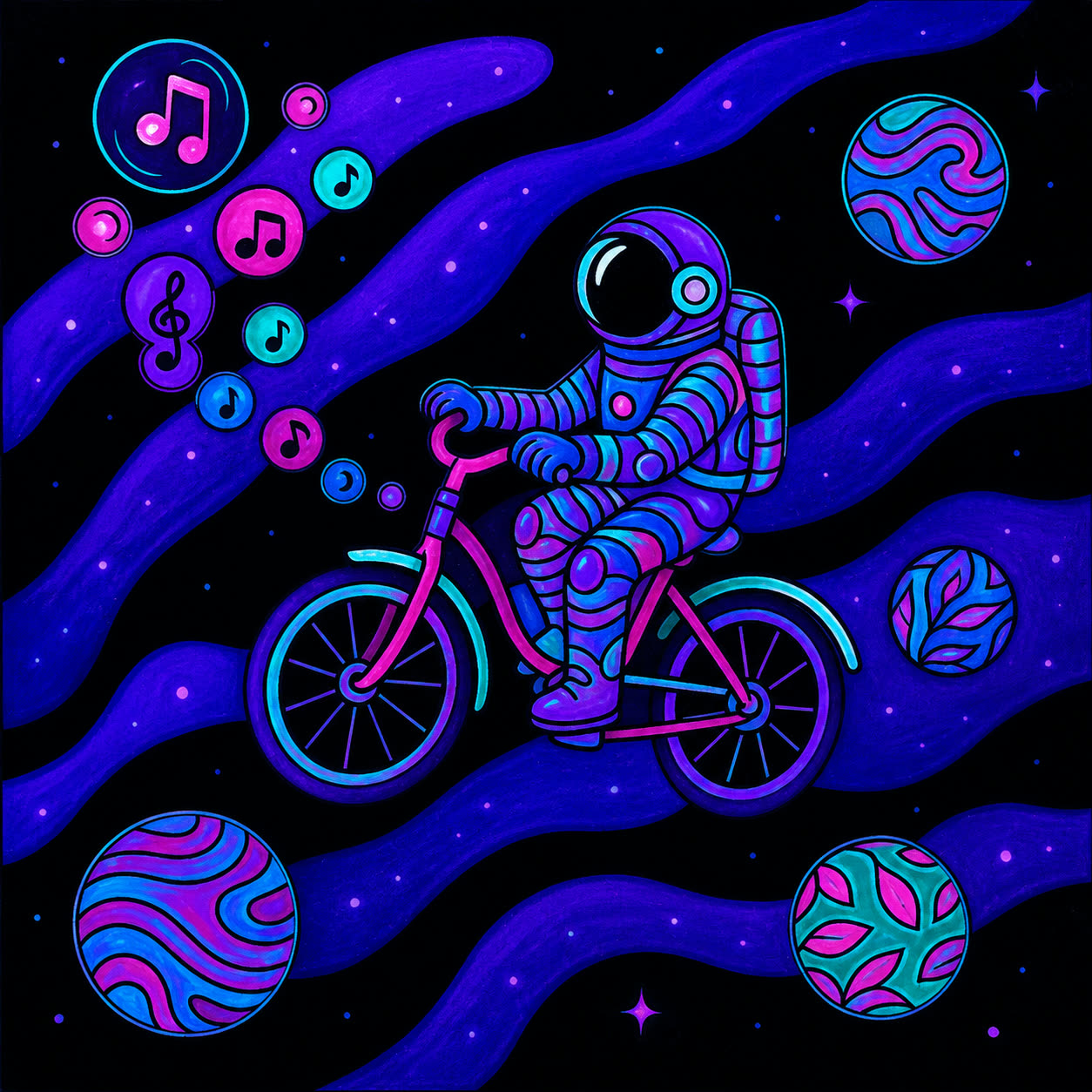 B, inspiración coloreada de Cosmic Bloom