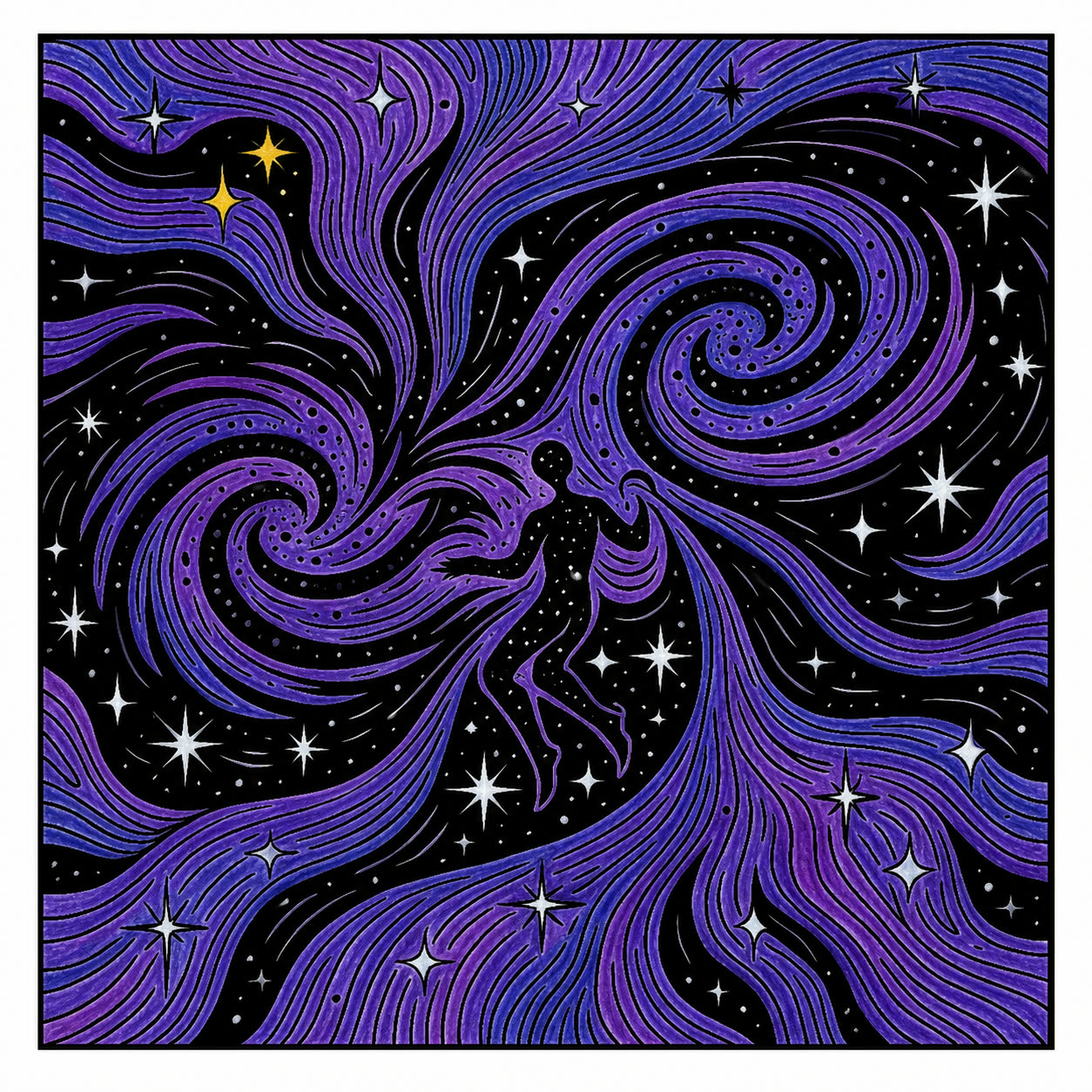 B, inspiración coloreada de Cosmic Bloom