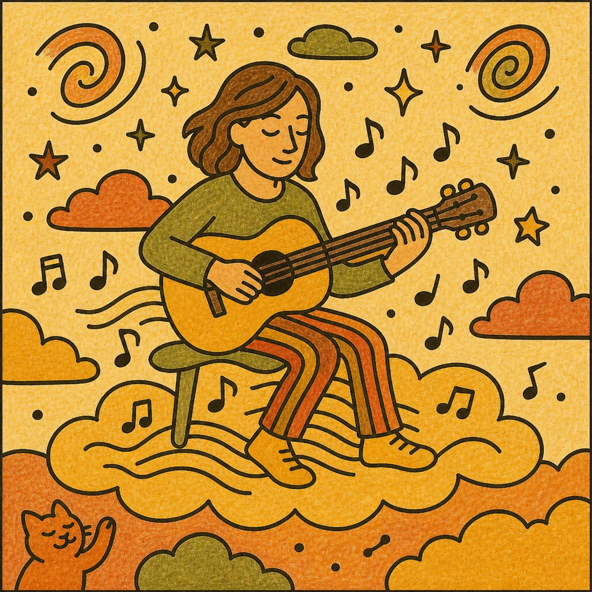 A, inspiración coloreada de Groove & Guitars