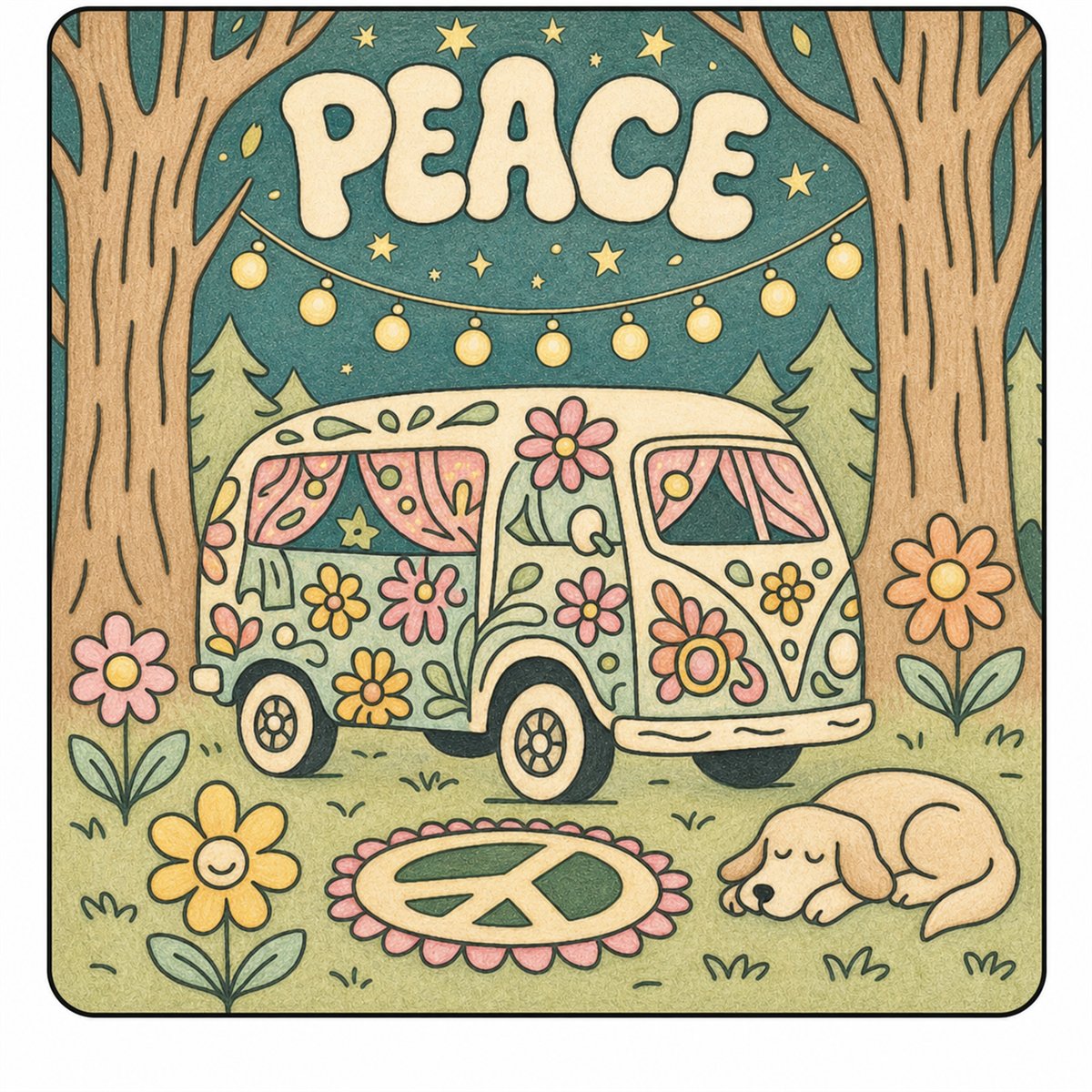 A, inspiración coloreada de Peace & Petals