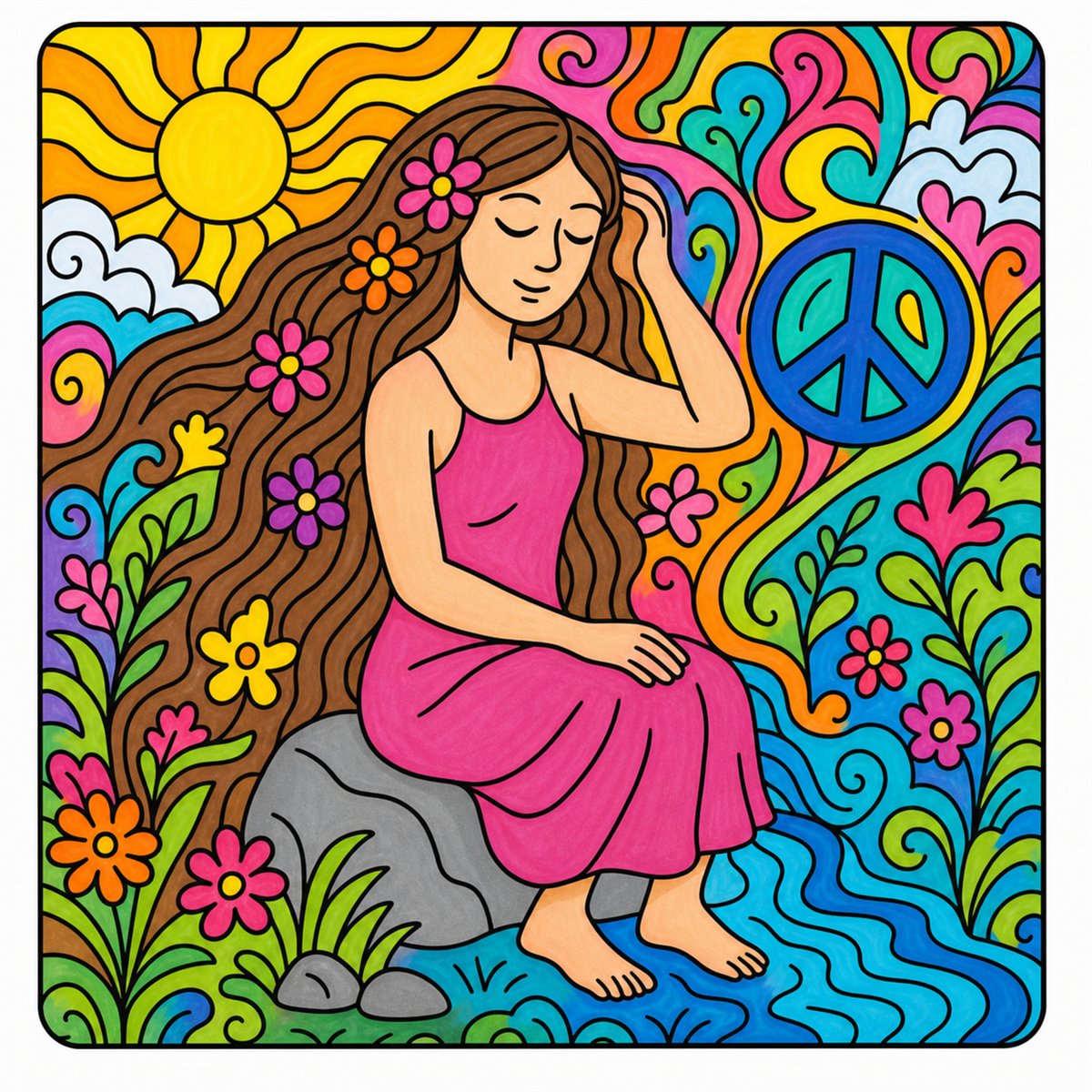B, inspiración coloreada de Peace & Petals