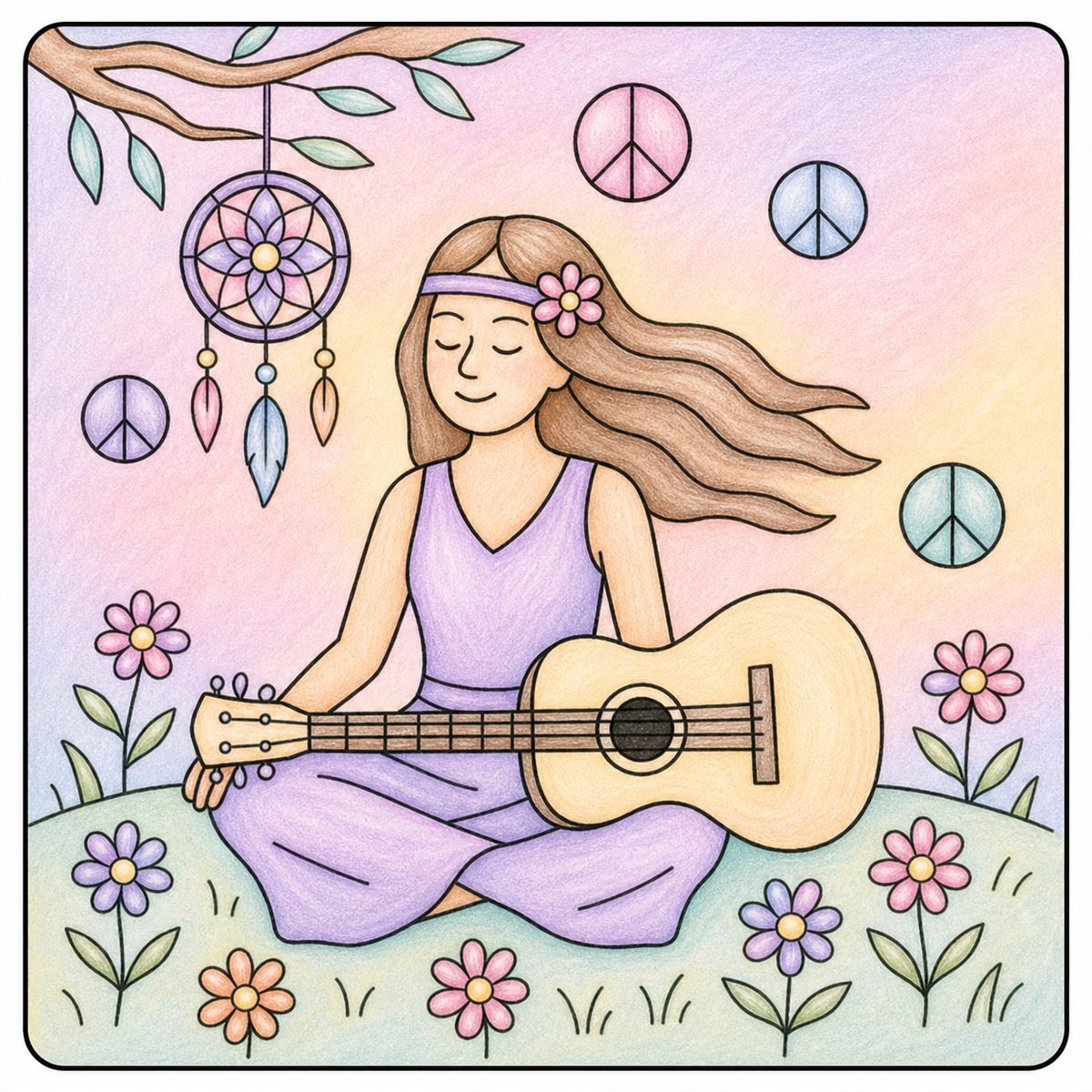 B, inspiración coloreada de Peace & Petals