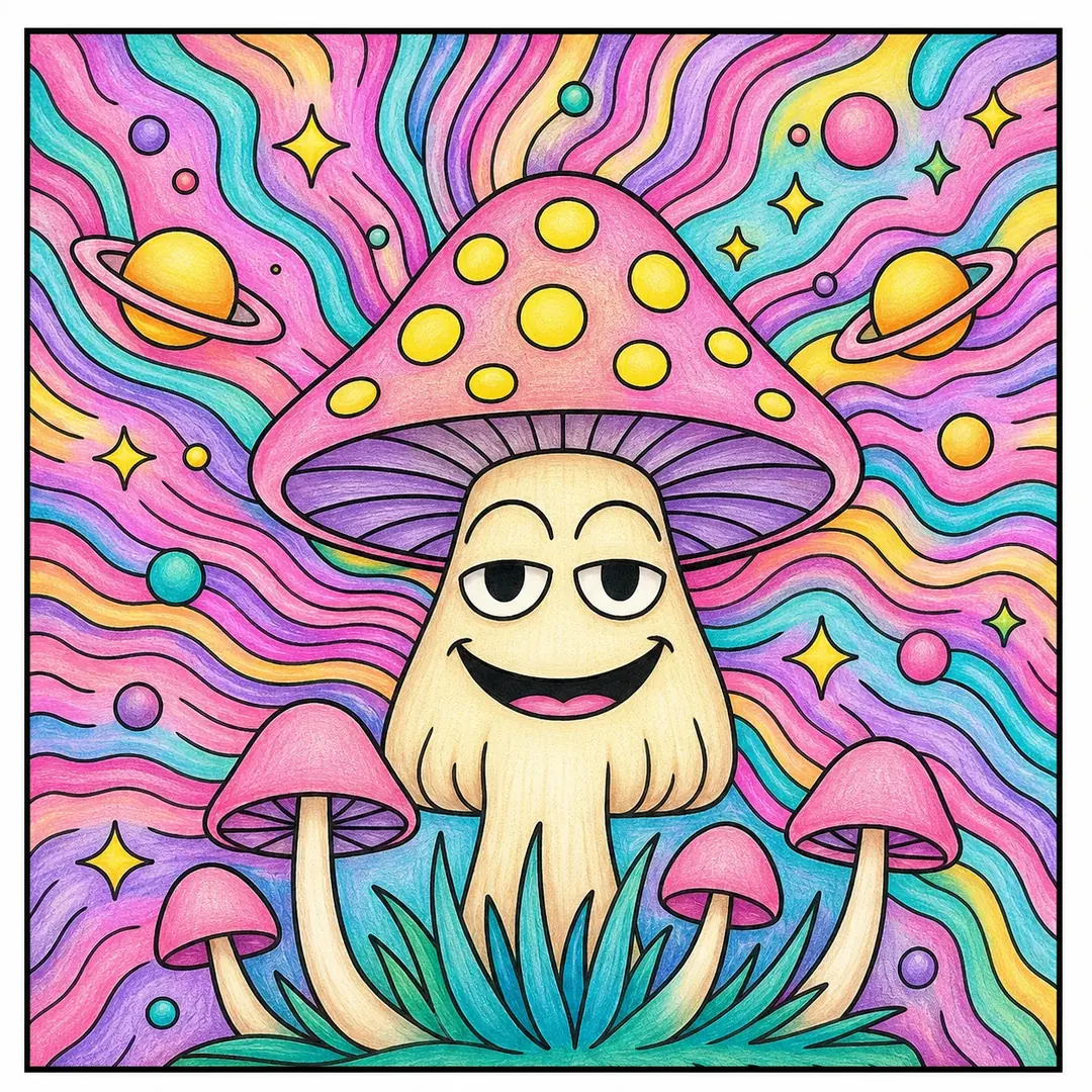 B, inspiración coloreada de Trippy & Groovy