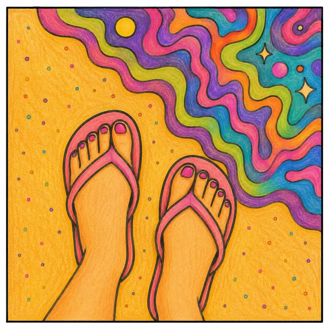 A, inspiración coloreada de Trippy & Groovy