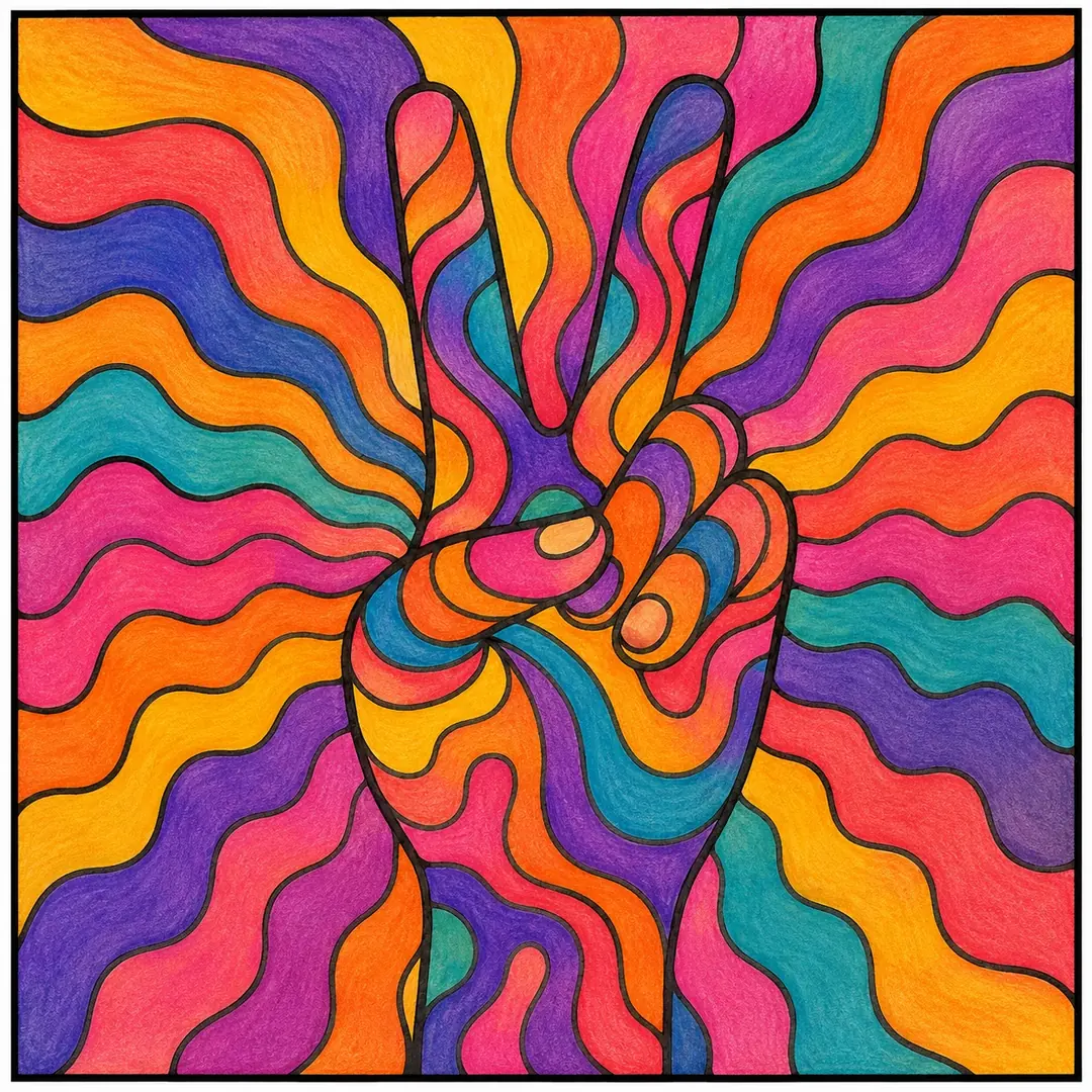 A, inspiración coloreada de Trippy & Groovy