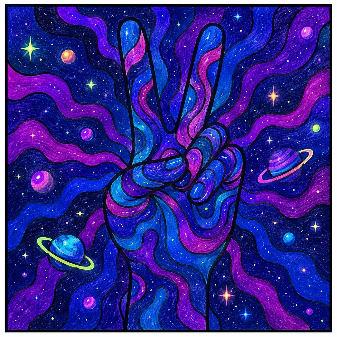 B, inspiración coloreada de Trippy & Groovy
