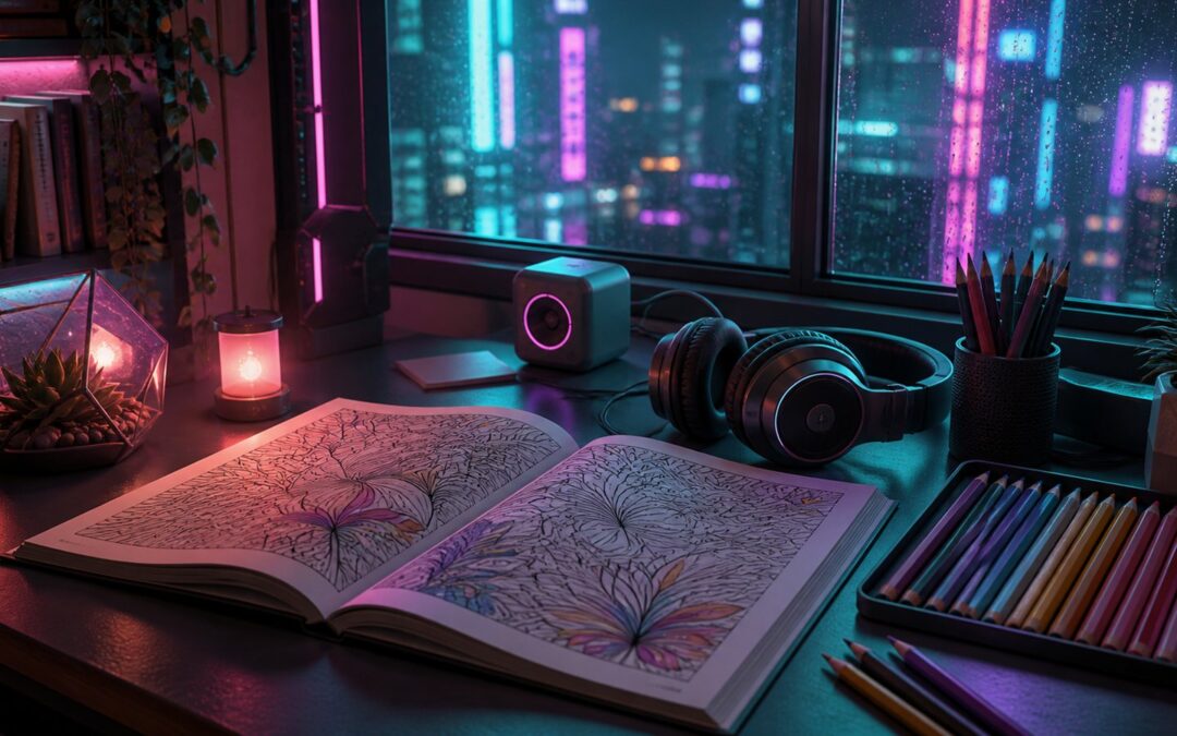 Música lofi para colorear: cuándo ayuda y cuándo distrae