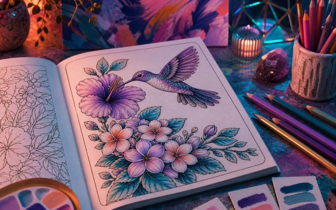 Colorear flores sin usar colores realistas también vale